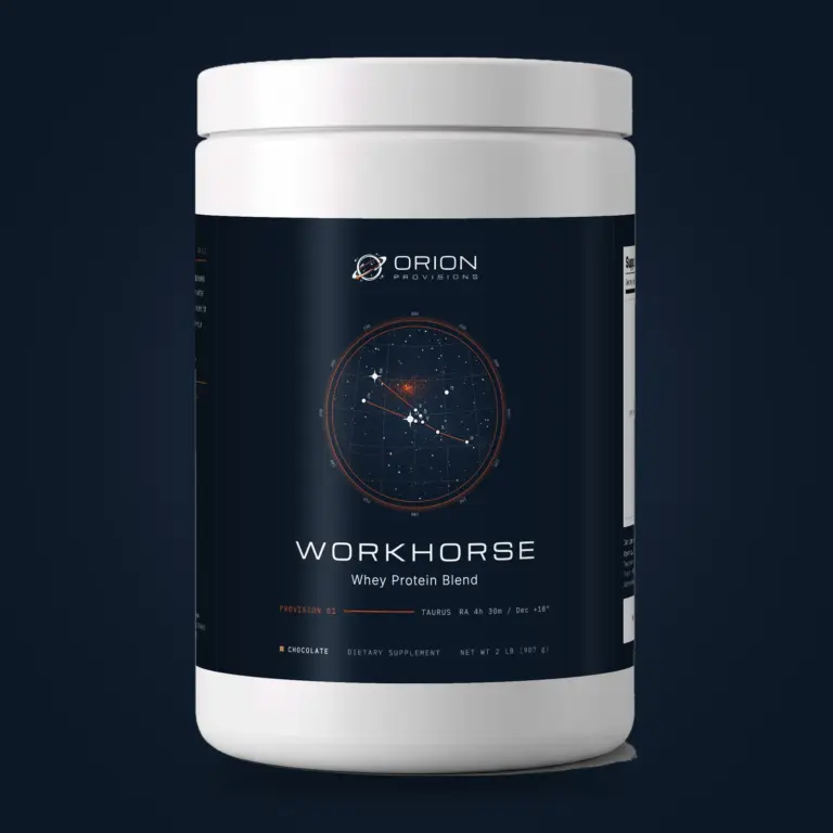 Workhorse Whey packaging or constellation artwork
